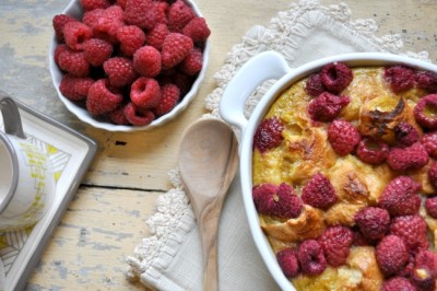 Raspberry Croissant Breakfast Casserole