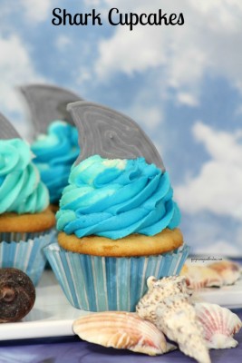 Shark Cupcakes featured on the Monday Funday Linky Party