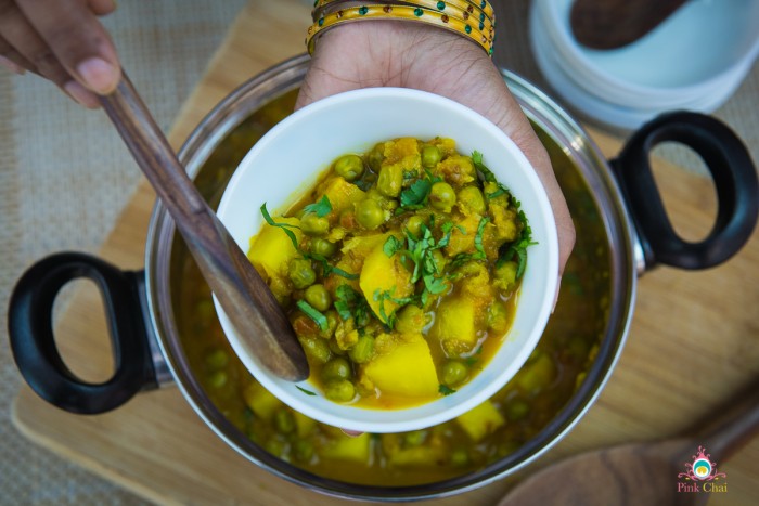 Aloo Matar Sabzi feature on The Bewitchin' Kitchen