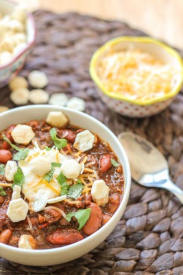 Chorizo Chili with Jalapeno Cornbread Waffles feature on Monday Funday