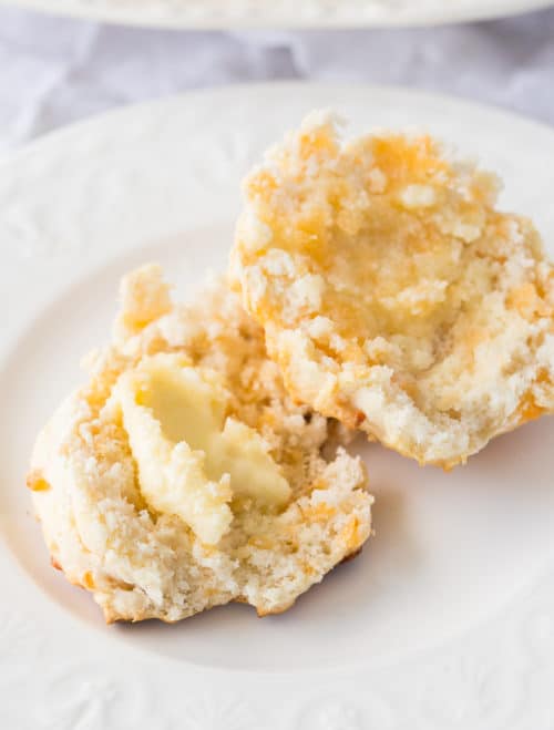 Buttery biscuits made with cheddar and garlic.