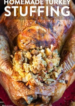 Homemade Stuffing Recipe - how to make stuffing for turkey. This is my family's secret stuffing recipe. It's a classic at Thanksgiving, Christmas and Easter.