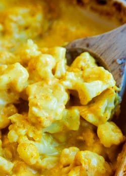 stirring curry cauliflower casserole