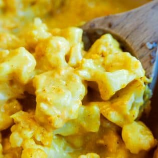 stirring curry cauliflower casserole