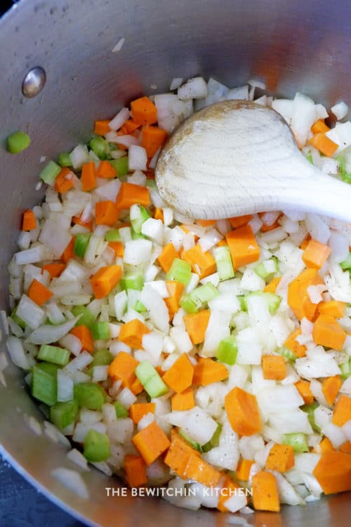 The base to a delicious creamy turkey soup