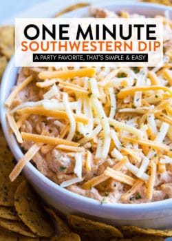 Close up of a cheesy taco southwestern dip.