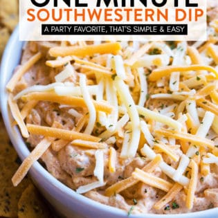 Close up of a cheesy taco southwestern dip.