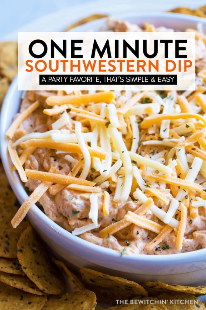 Close up of a cheesy taco southwestern dip.