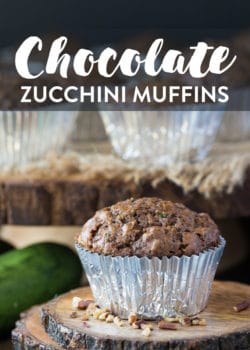 Vegan Chocolate Zucchini Muffins. Healthy and low calorie dessert recipe for chocolate pecan zucchini muffins. Vegan baking.