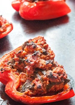 Paleo stuffed peppers recipe. This recipe is the most popular post at The Bewitchin' Kitchen. Add it to your paleo recipes list! | Turkey Stuffed Peppers #Paleo recipe