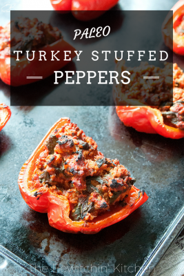 Paleo stuffed peppers recipe. This recipe is the most popular post at The Bewitchin' Kitchen. Add it to your paleo recipes list! | Turkey Stuffed Peppers #Paleo recipe