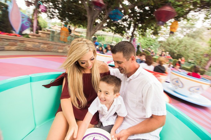 Having fun at Disneyland on the Tea Cups - Canadian Blogger Randa Derkson