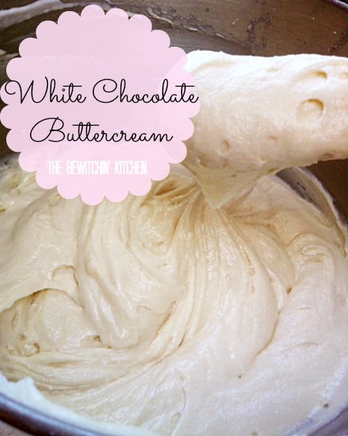White Chocolate Buttercream Frosting recipe - Looking for frosting recipes? This makes for an amazing dessert - just try to save some for the cake and/or cupcakes | The Bewitchin' Kitchen
