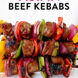 This asian beef kebabs recipe are a sweet twist on a savoury favorite. The steak skewers are easy to make and only take 12 minutes to BBQ.