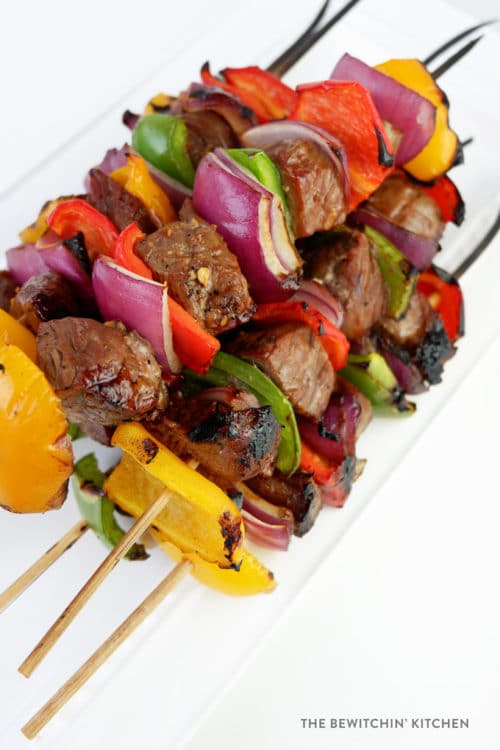 This asian beef kebabs recipe are a sweet twist on a savoury favorite. The steak skewers are easy to make and only take 12 minutes to BBQ. 