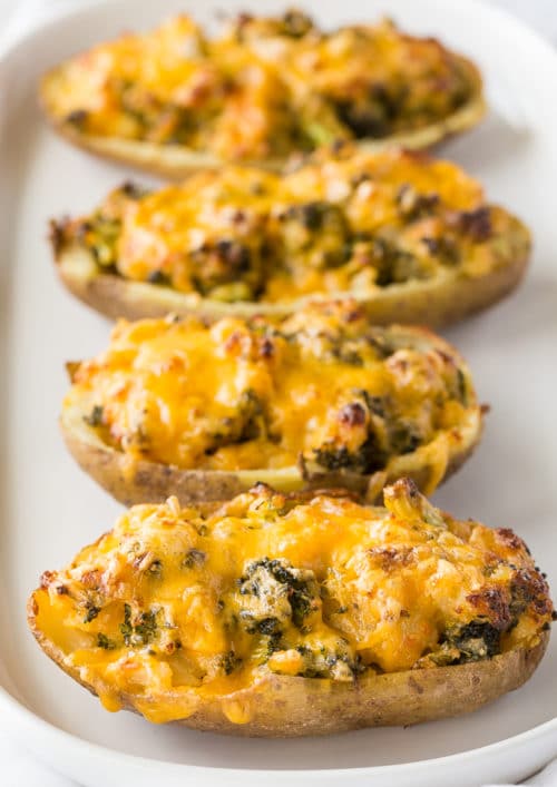 Broccoli ranch twice baked potatoes - this stuffed potato recipe is a twist on a classic recipe. Serve these at your next bbq or grill out!