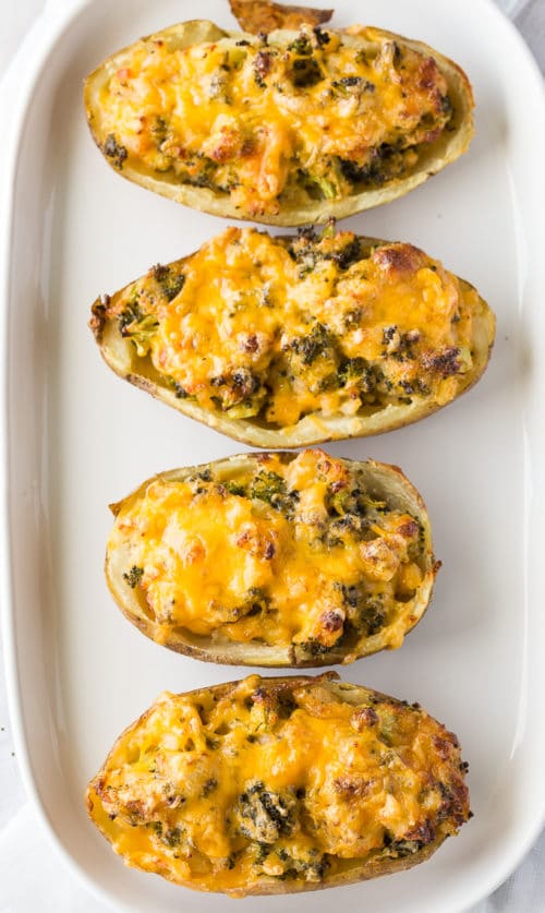 Broccoli ranch twice baked potatoes - this stuffed potato recipe is a twist on a classic recipe. Serve these at your next bbq or grill out!