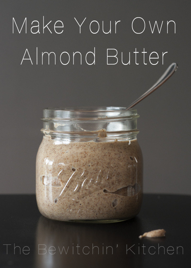 How to make almond butter. This homemade almond butter recipe is so easy, all you need is a high powered blender (Vitamix, Ninja, Blendtec, etc). DIY almond butter is gluten free, chemical free, and half the cost! | The Bewitchin’ Kitchen