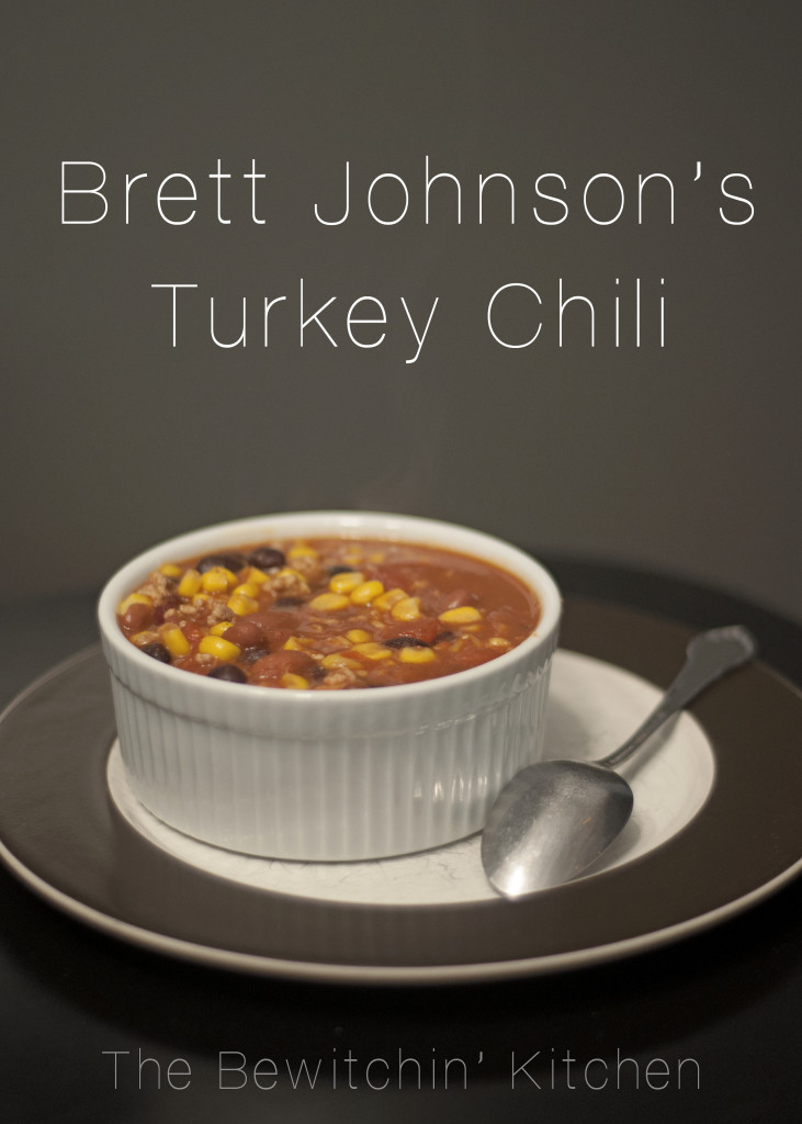 Bret Johnson's turkey chili recipe. Its perfect for those crisp fall days! Healthy recipes don't have to be boring!