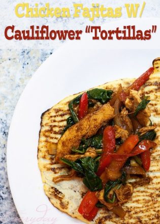 Chicken Fajitas Served With Cauliflower Tortillas. This paleo recipe is so good!