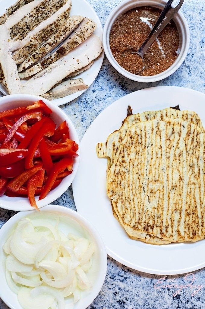 Chicken Fajitas Served with Cauliflower Tortillas | The Bewitchin' Kitchen