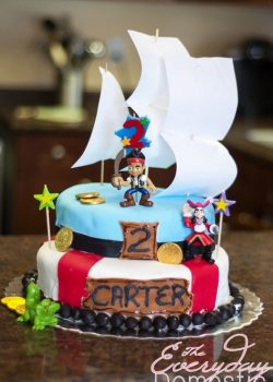Jake and The Neverland Pirates Birthday Cake for toddler boys cake ideas from The Bewitchin' Kitchen