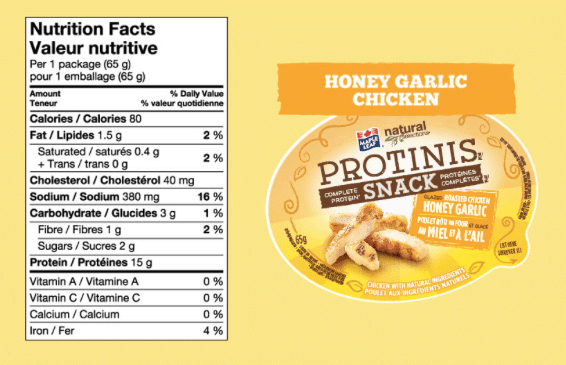 Calorie information on Protini