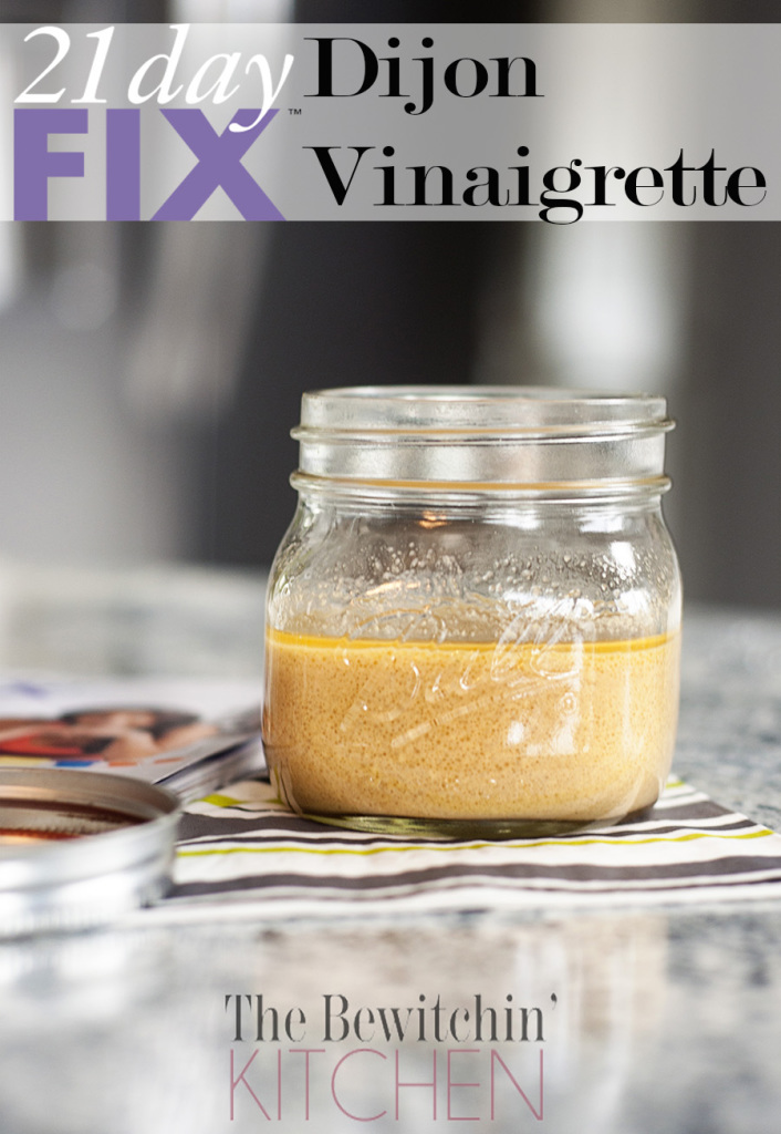 Dijon Vinaigrette recipe from the 21 Day Fix. This clean eating recipe is great to use for your lunch and dinner for salads and it also makes a great marinade. Visit The Bewitchin' Kitchen for more 21 Day Fix recipes and 21 Day Fix meal plans. This recipe is also featured in Insanity Max 30. 