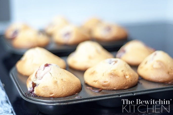 Cherry Lemonade Muffins - Cherry Muffins with a super yummy lemon glaze. I never thought muffins could be a dessert until now. Awesome recipe! | The Bewitchin Kitchen