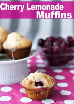 Cherry Lemonade Muffins - Cherry Muffins with a super yummy lemon glaze. I never thought muffins could be a dessert until now. Awesome recipe! | The Bewitchin Kitchen