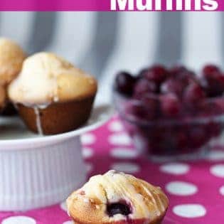 Cherry Lemonade Muffins - Cherry Muffins with a super yummy lemon glaze. I never thought muffins could be a dessert until now. Awesome recipe! | The Bewitchin Kitchen