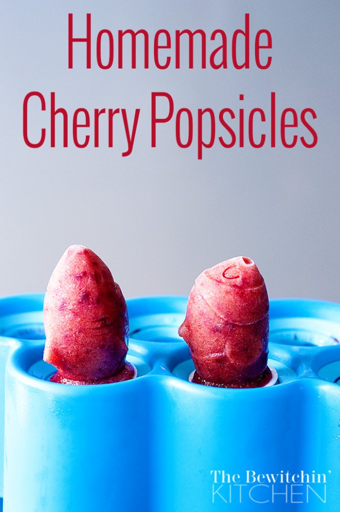 Homemade Cherry Popsicles. These cherry ice pops are simple, delicious and are both mom and toddler approved. No added sugar, these paleo pops are the perfect healthy snack for the summer! | The Bewitchin Kitchen