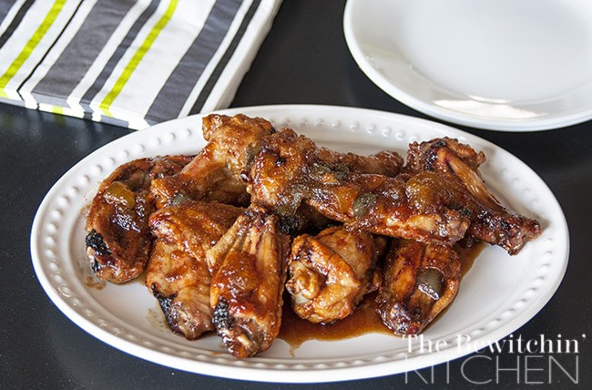 Spicy Peach & Garlic Chicken Wings