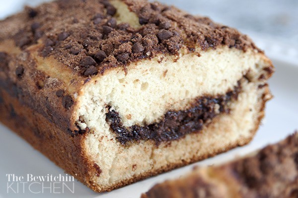 Ooey Gooey Goodness with this Chocolate Chip Quick Bread. It only takes a few minutes to prepare