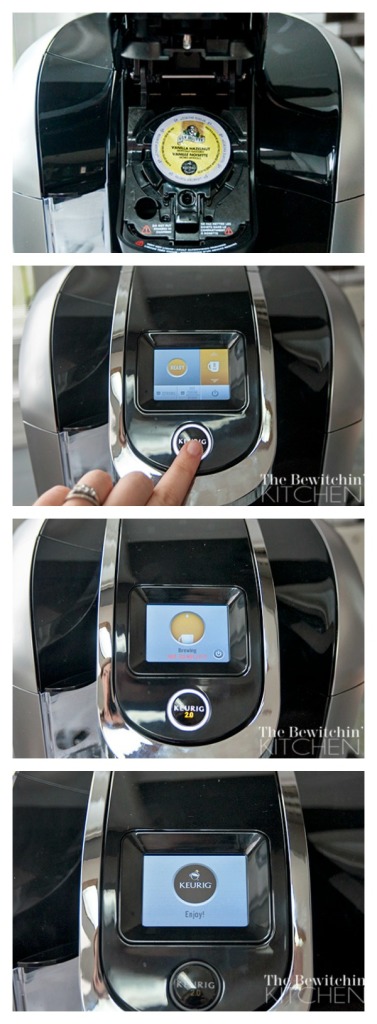 Brewing a cup of coffee with the new Keurig 2.0 is easy. It allows your to fully customize your brew!