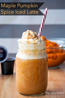 Pumpkin Spice Latte with Maple Syrup and Blended - The perfect way to toast to fall. 