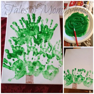 handprint christmas tree collage