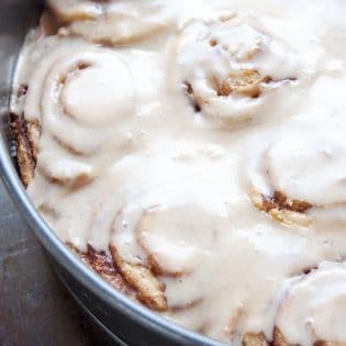 Ooey gooey Cinnamon rolls with a maple butter glaze