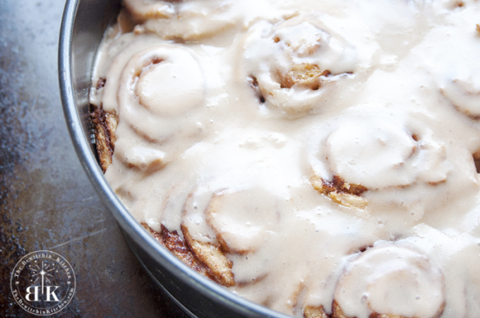 Ooey gooey Cinnamon rolls with a maple butter glaze