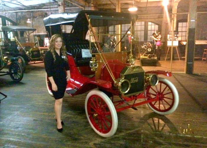 A historic Model T in the Ford Piquette Plant's Secret Room. This Model T is what you would see in print and the movies