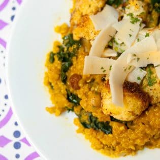 Curry Quinoa and Kale Cauliflower Bowl - This dish is a great vegetarian or vegan meal for Meatless Monday. Made with a variety of coconut products (coconut milk, coconut chips, coconut oil and coconut vinegar). The Bewitchin' Kitchen