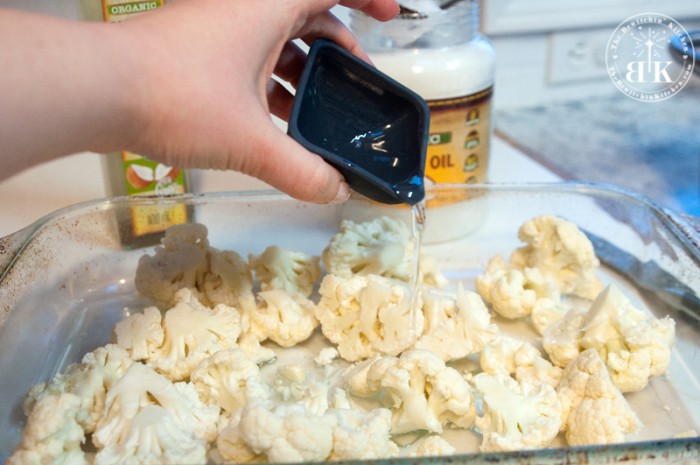 Pouring Grace Coconut Oil over cauliflower before roasting makes a delicious vegetable dish