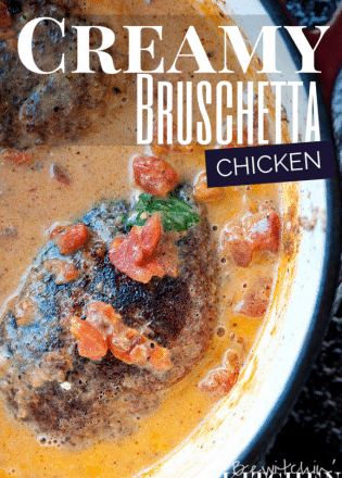 Creamy Bruschetta Chicken - super yummy! Add this to your gluten free recipes. One pot recipes are not just easy to cook but to clean as well. | The Bewitchin' Kitchen