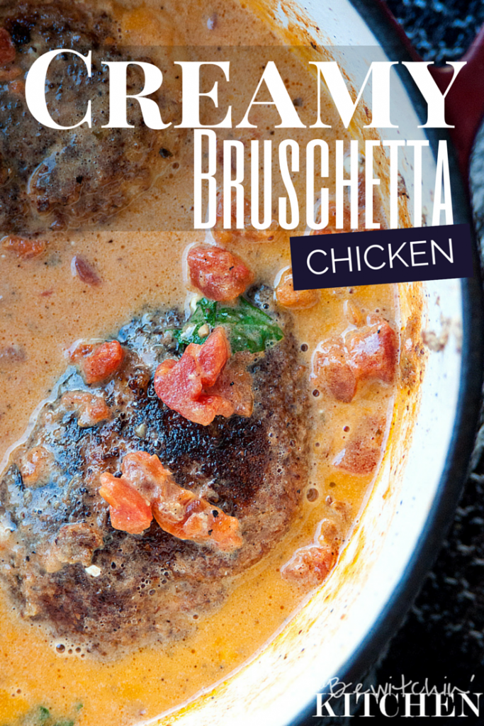 Creamy Bruschetta Chicken - super yummy! Add this to your gluten free recipes. One pot recipes are not just easy to cook but to clean as well. | The Bewitchin' Kitchen