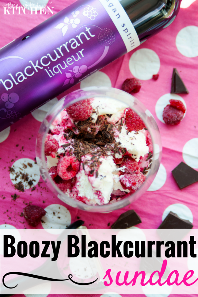 Boozy Blackcurrant Sundae (the sundae for grown ups). Easy dessert recipe and perfect for summer. Find more summer recipes at The Bewitchin’ Kitchen.