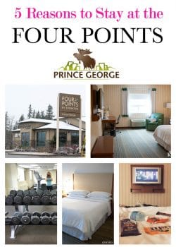5 reasons to stay at the Four Points hotel in Prince George, British Columbia. Travel in Northern British Columbia at The Bewitchin' Kitchen.