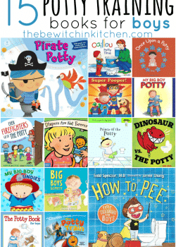 15 books that make potty training boys easier from The Bewitchin' Kitchen.