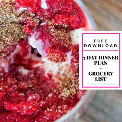 Free 7 day dinner plan download + bonus grocery list printable. Don't have time to meal plan? Download this!