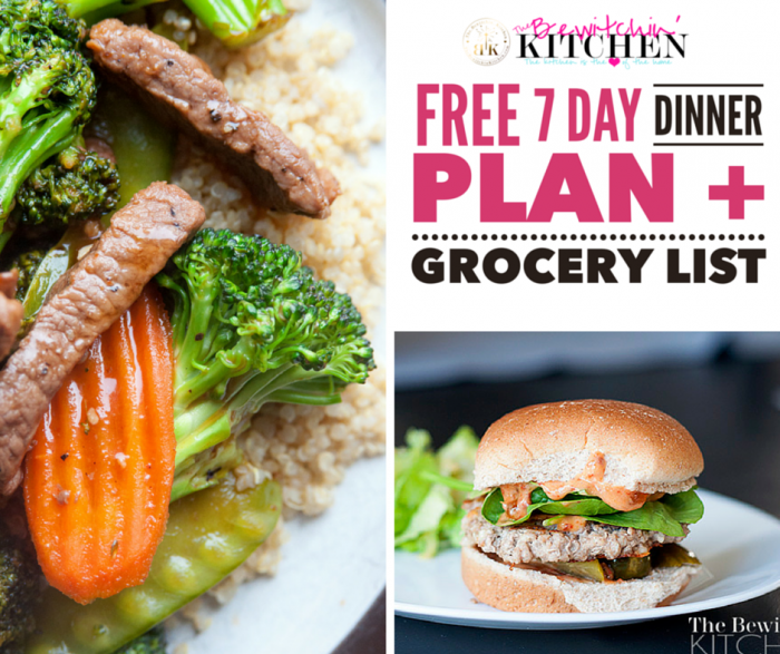 7 day dinner plan free download