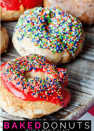 Baked Donuts with a maple glaze from TheBewitchinKitchen.com. What a fun dessert recipe to make with the kids!